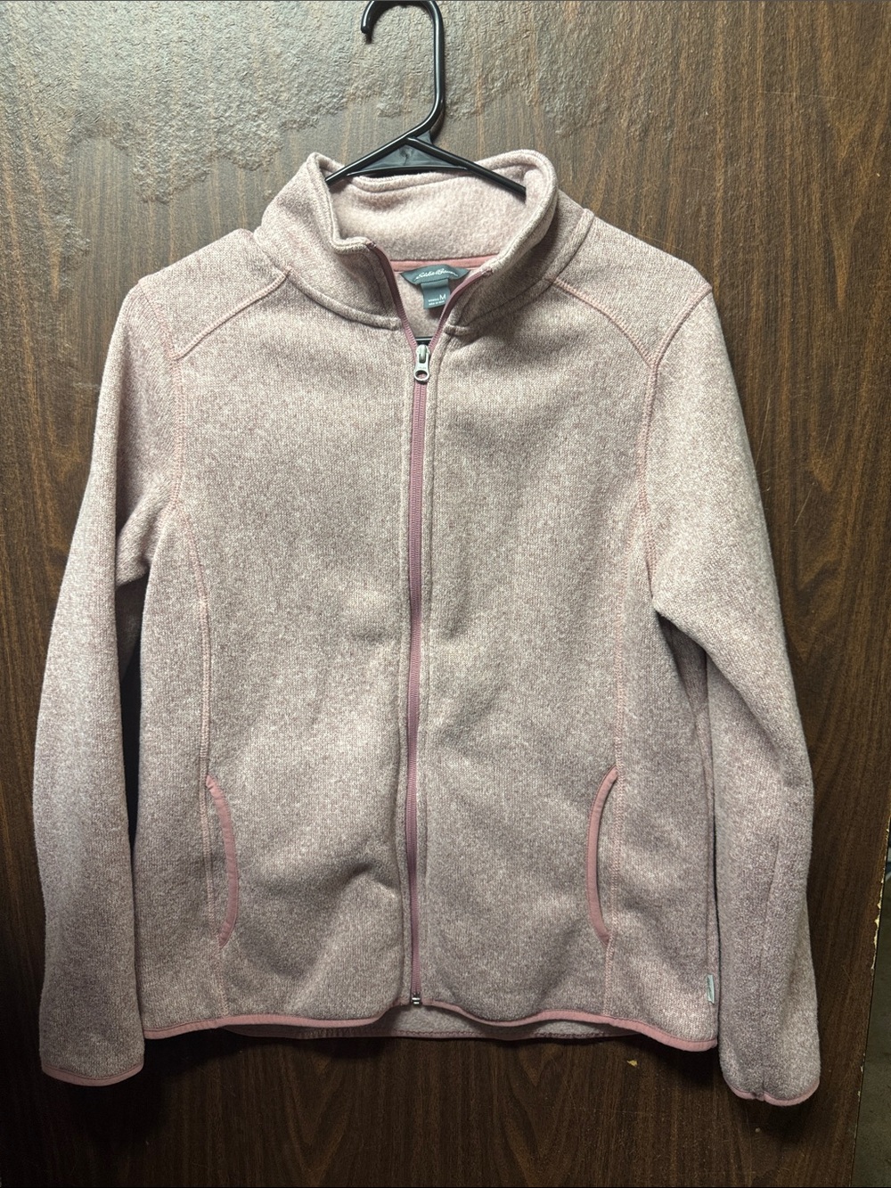 Eddie Bauer Dusty Pink Heather Full-Zip Fleece Jacket
